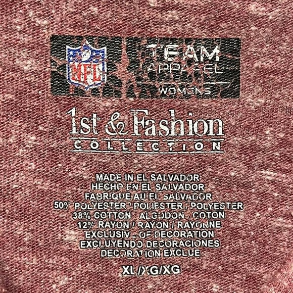 Washington Redskins commanders football V-neck pro sports casual graphic T-shirt - Picture 3 of 4